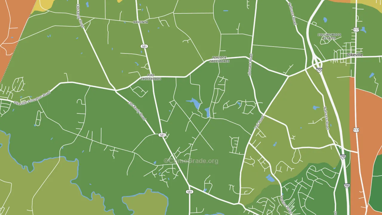 Pike Crossroads, NC Map of Assault Rates