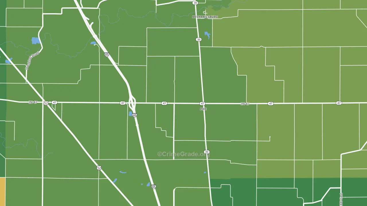 Pike, IN Map of Assault Rates