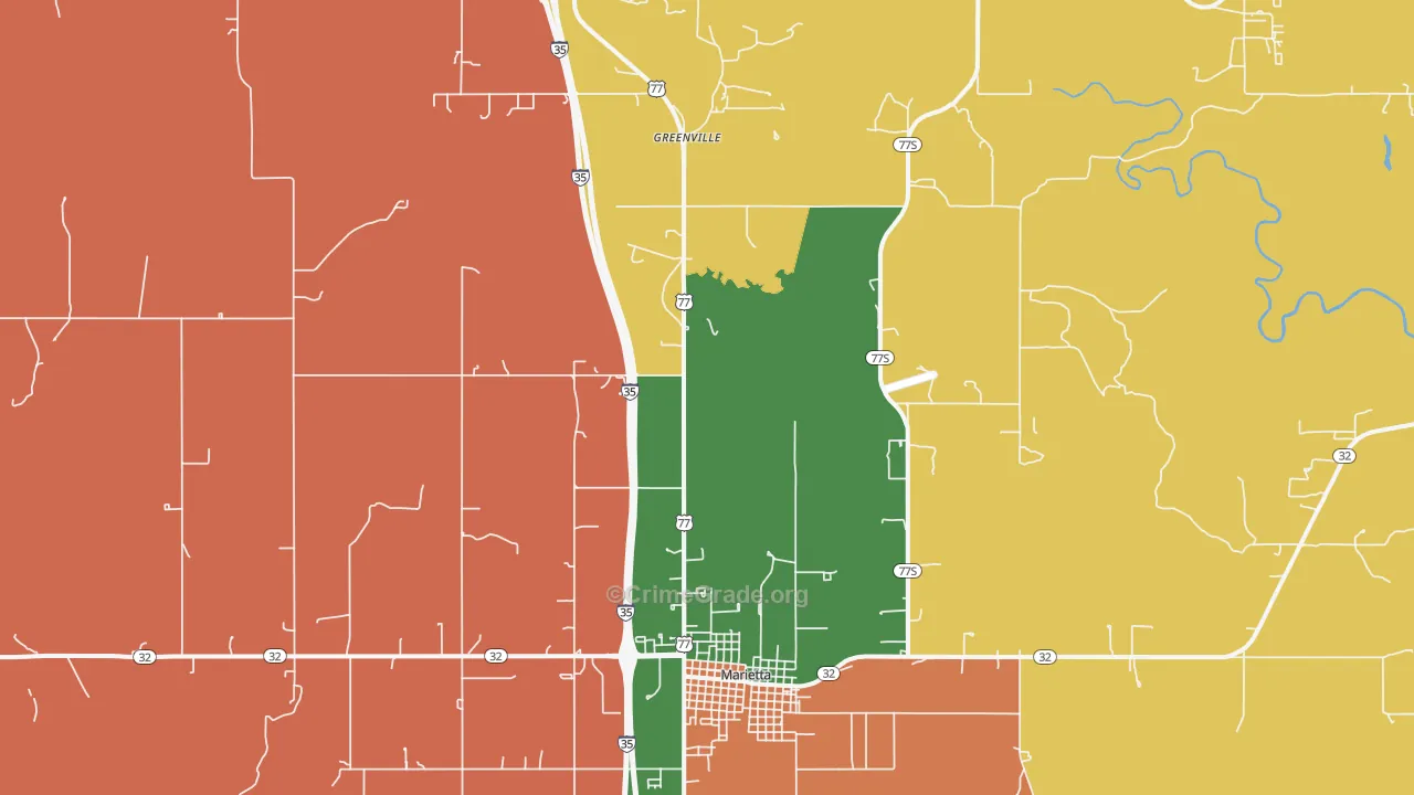 Pike, OK Map of Assault Rates
