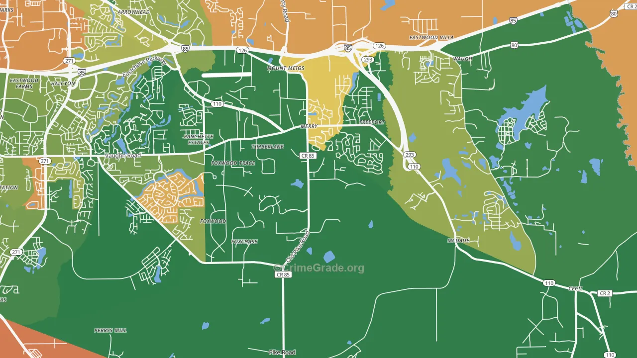 Pike Road, AL Map of Assault Rates