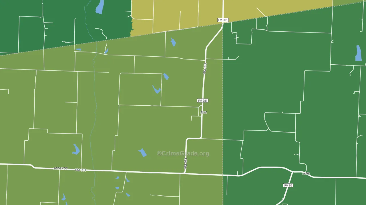 Pike, TX Map of Assault Rates