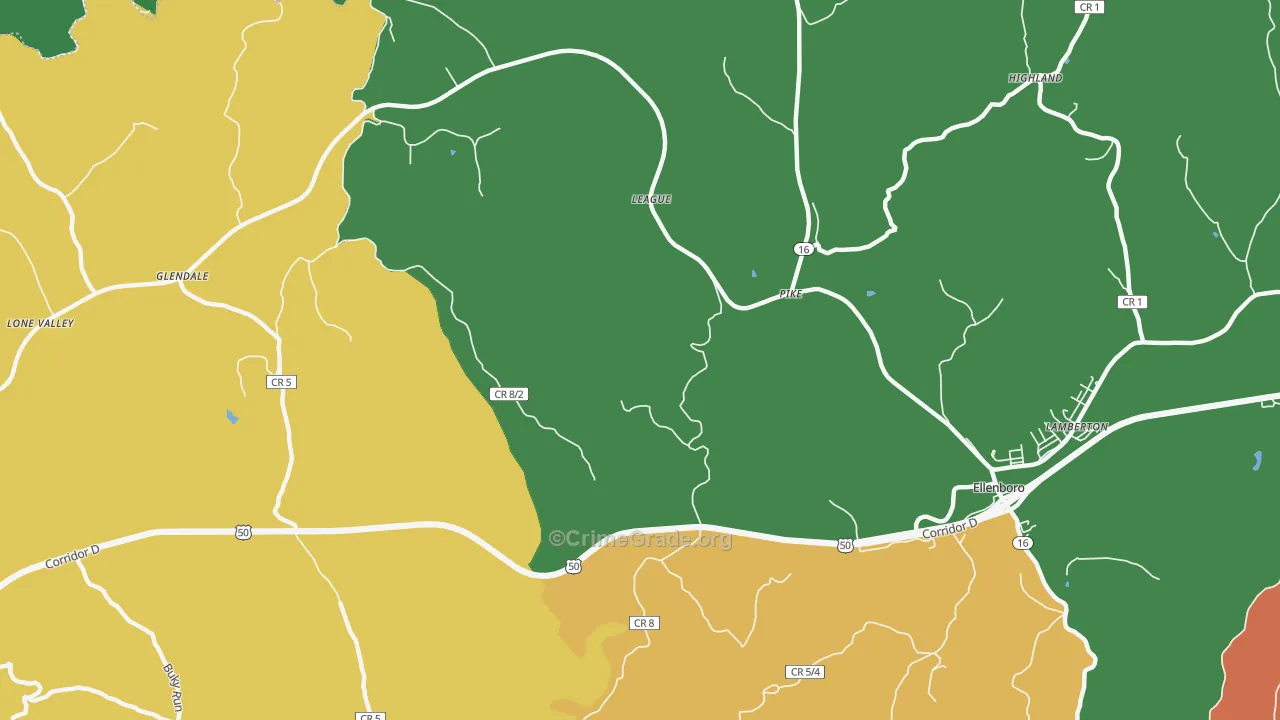 Pike, WV Map of Assault Rates