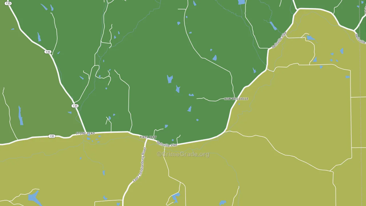 Pikes Peak, IN Map of Assault Rates
