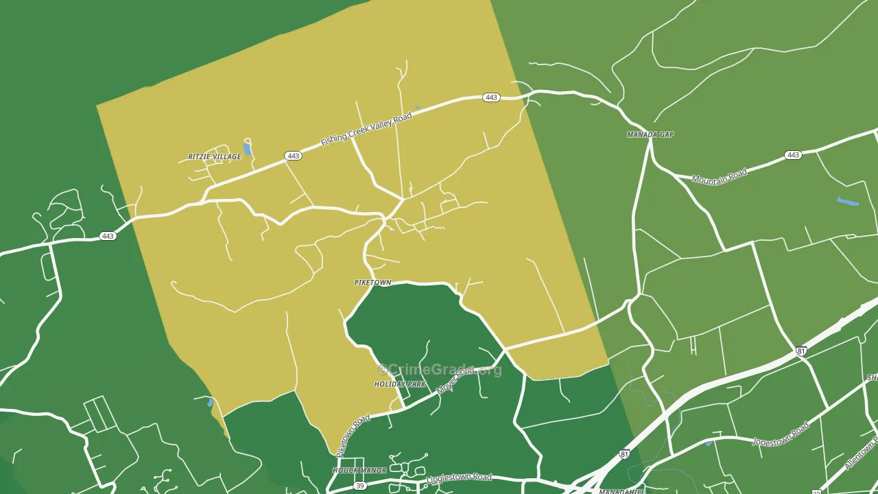 Piketown, PA Map of Assault Rates