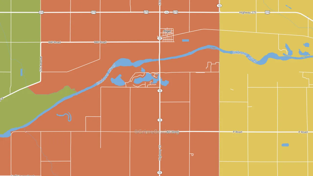 Pilger, NE Map of Assault Rates