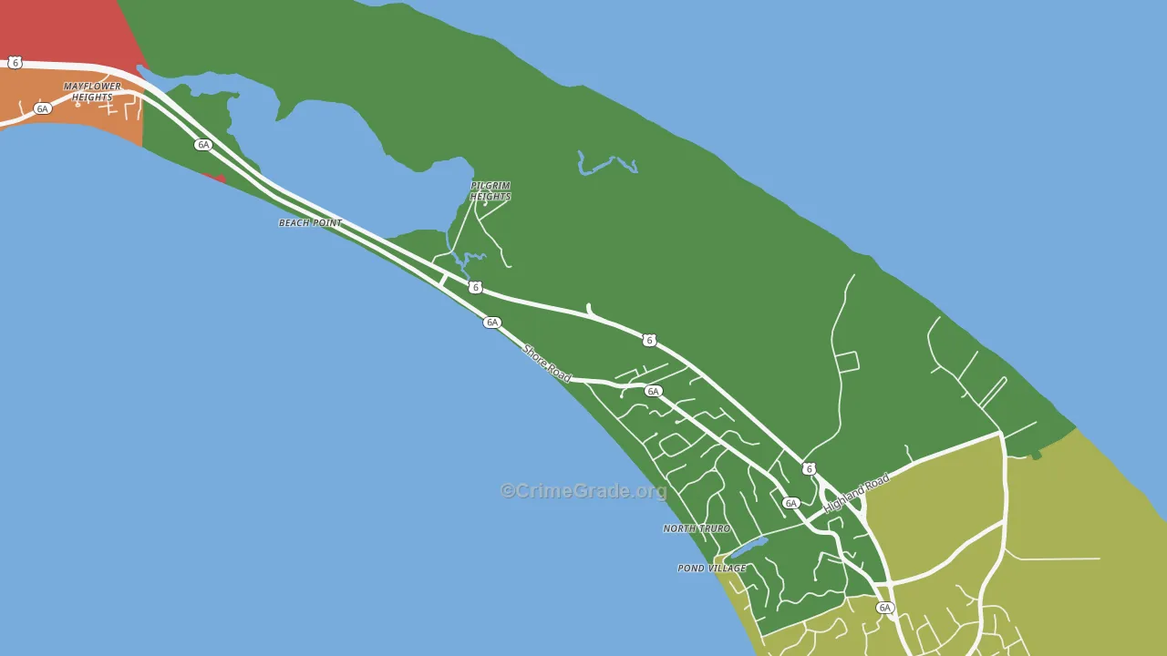 Pilgrim Heights, MA Map of Assault Rates
