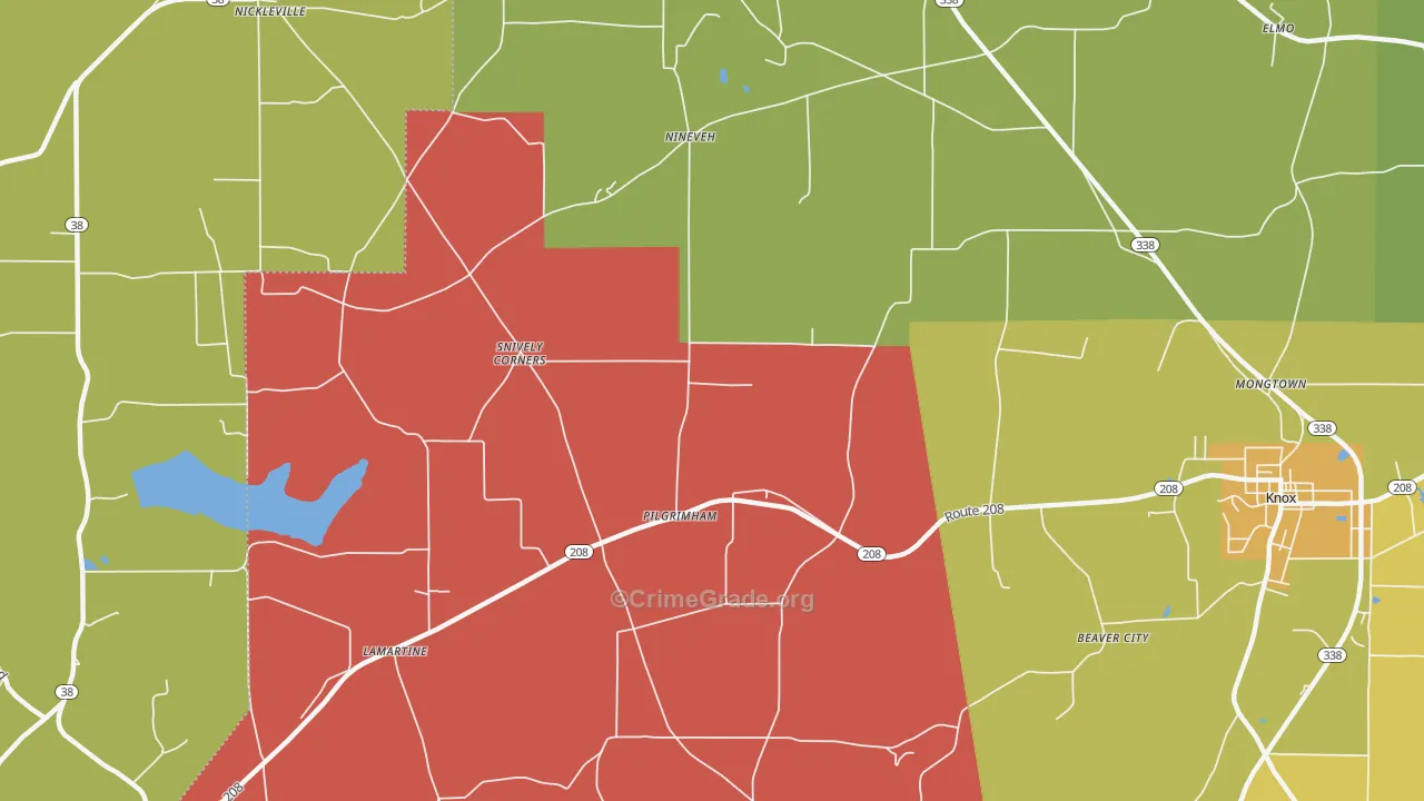 Pilgrimham, PA Map of Assault Rates