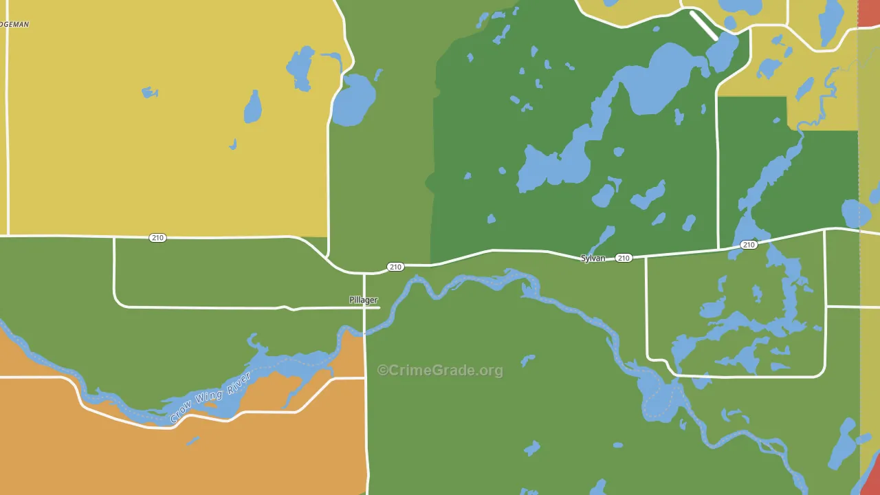 Pillager, MN Map of Assault Rates