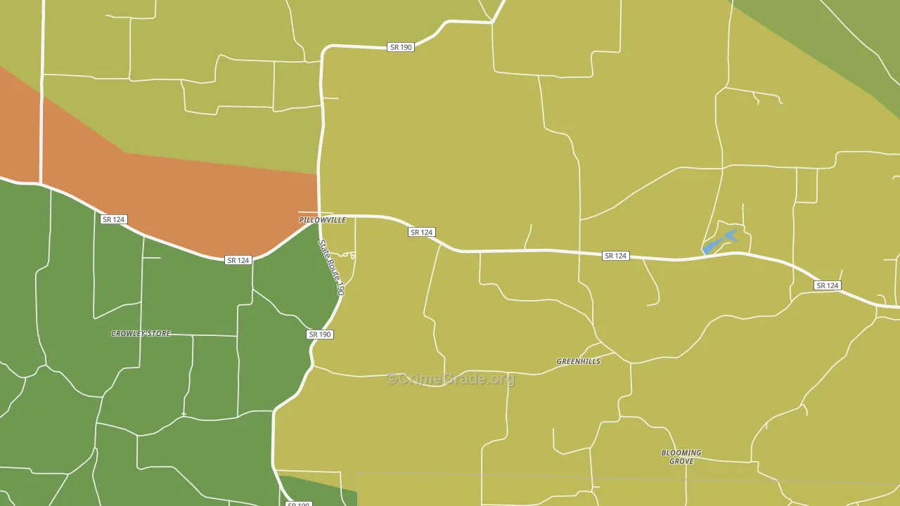 Pillowville, TN Map of Assault Rates