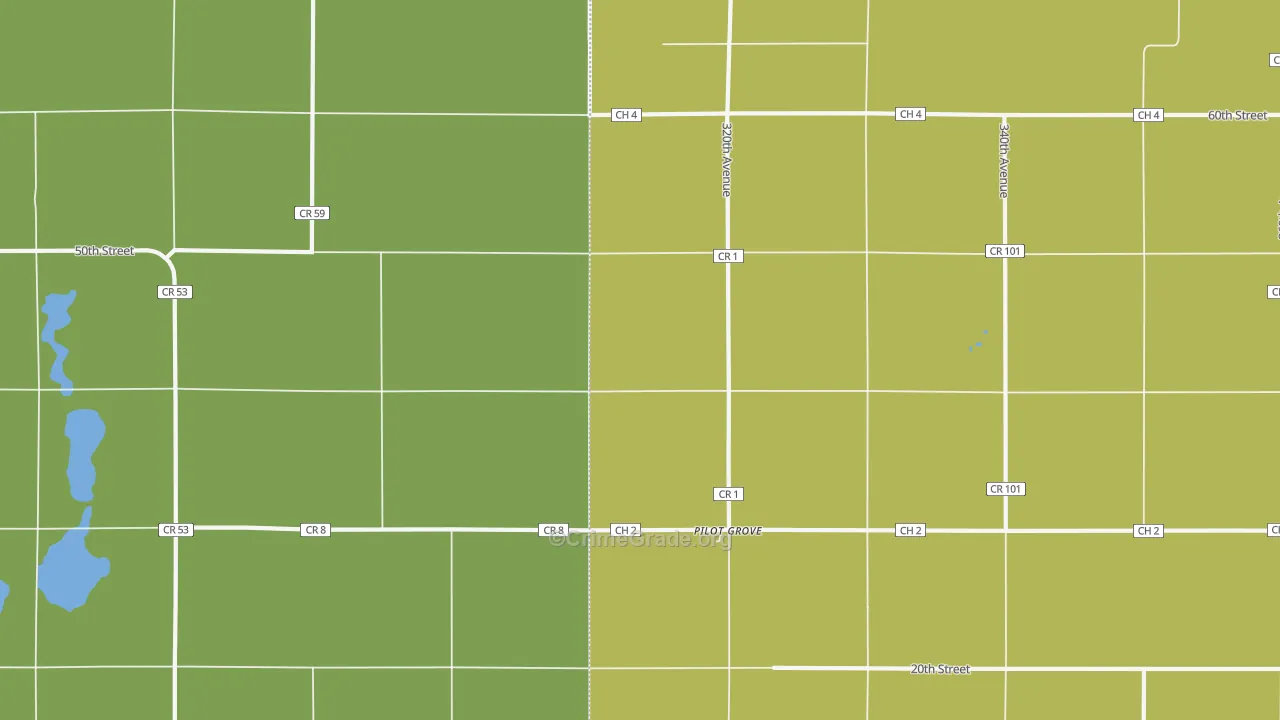 Pilot Grove, MN Map of Assault Rates