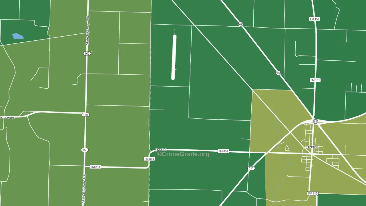 Pilot Grove, TX Map of Assault Rates