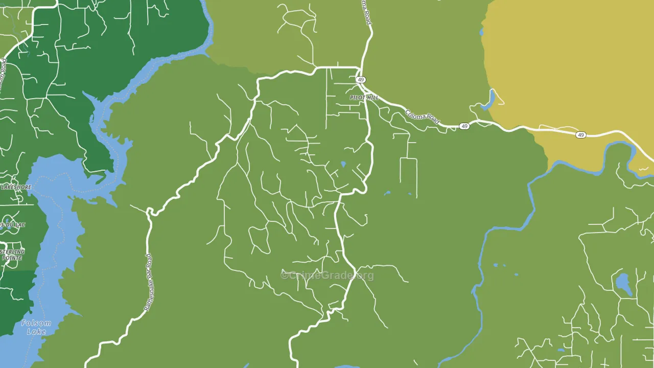 Pilot Hill, CA Map of Assault Rates
