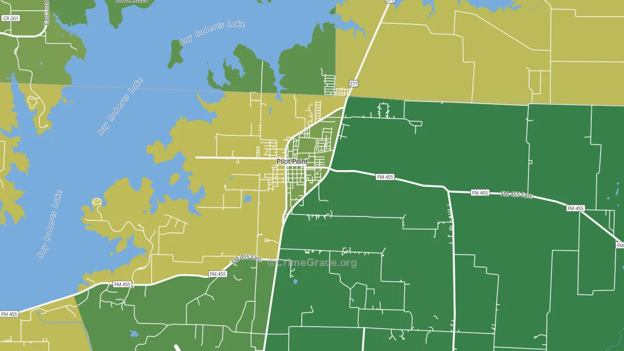 Pilot Point, TX Map of Assault Rates