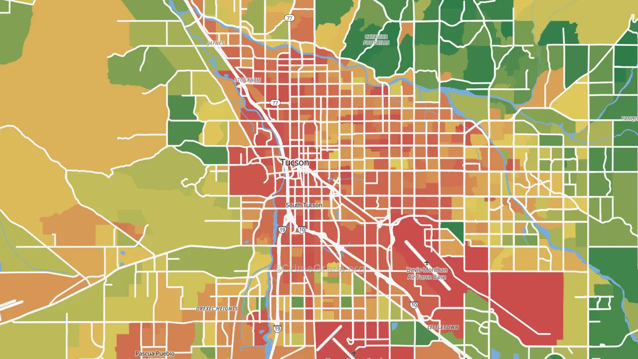 Pima County, AZ Map of Assault Rates