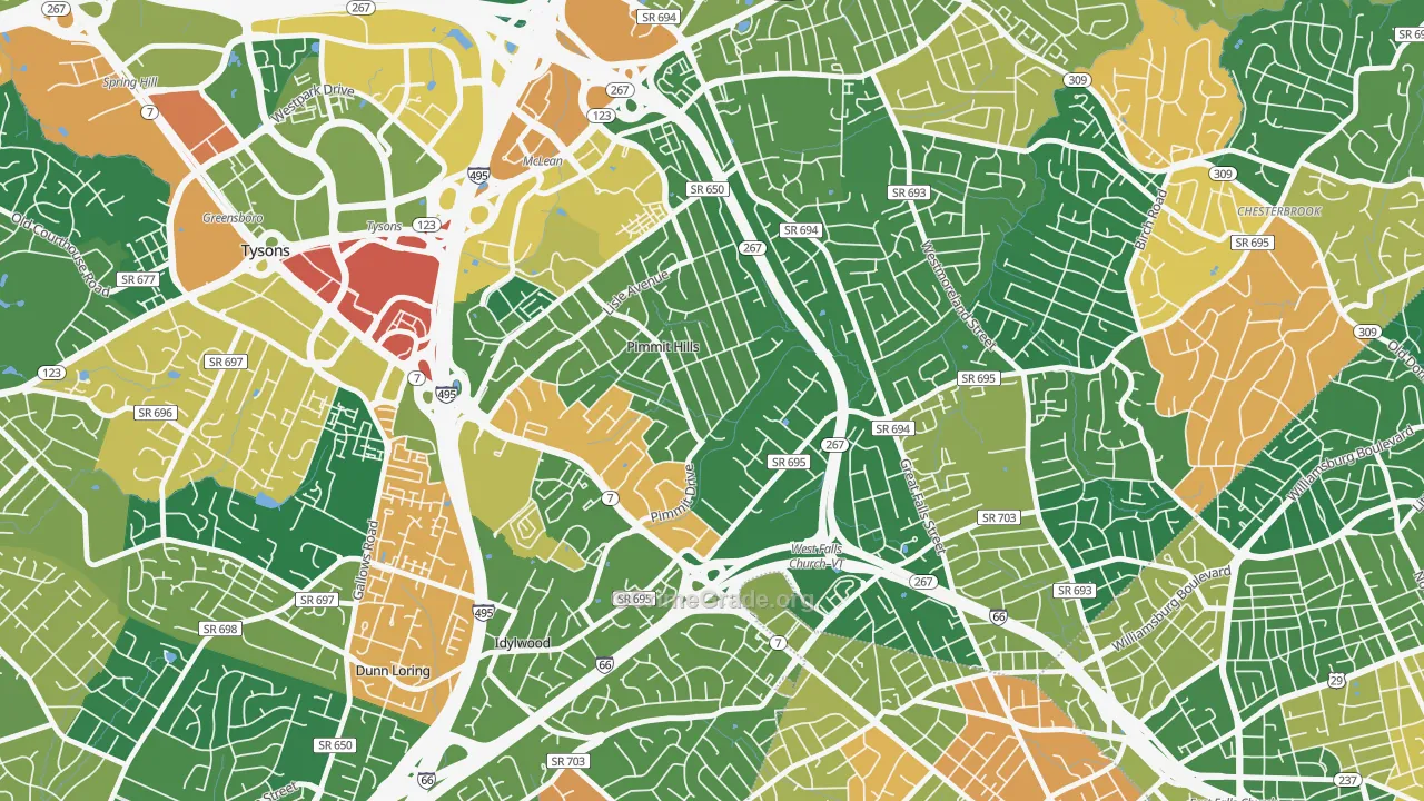 Pimmit Hills, Falls Church, VA Map of Assault Rates