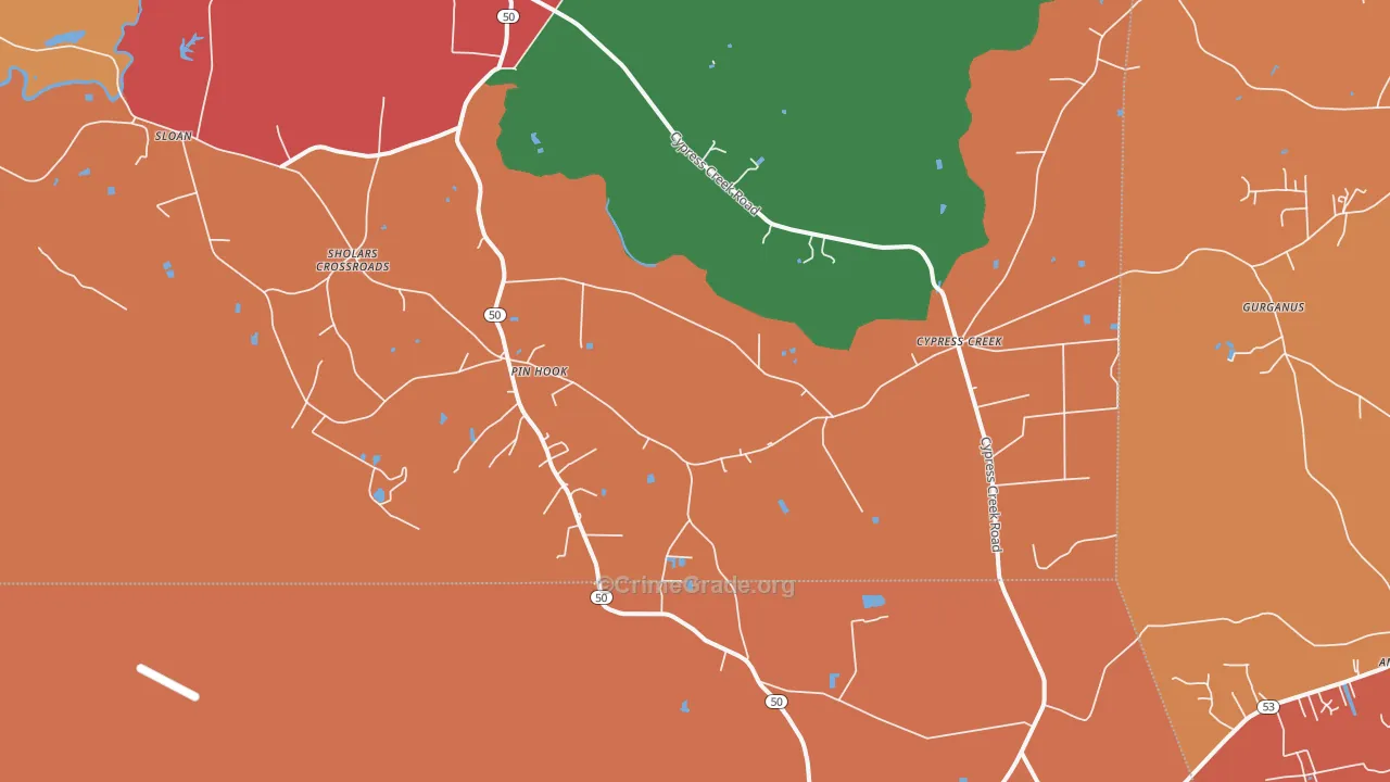 Pin Hook, NC Map of Assault Rates