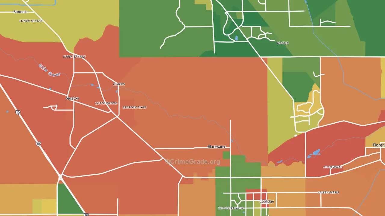 Pinal County, AZ Map of Assault Rates