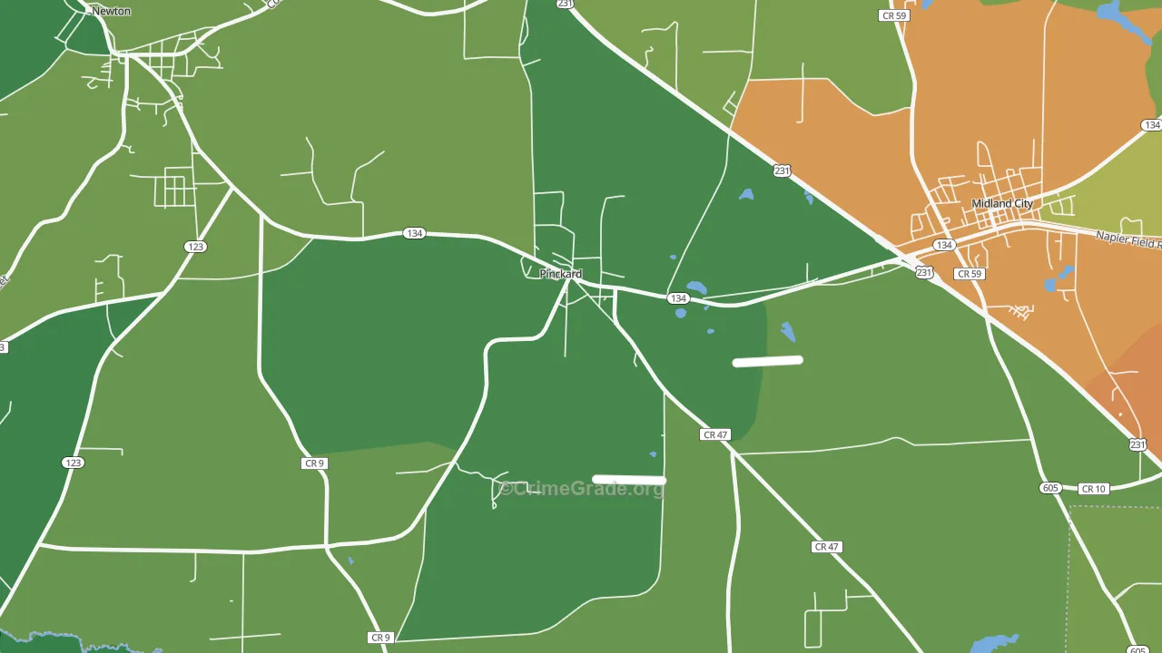 Pinckard, AL Map of Assault Rates