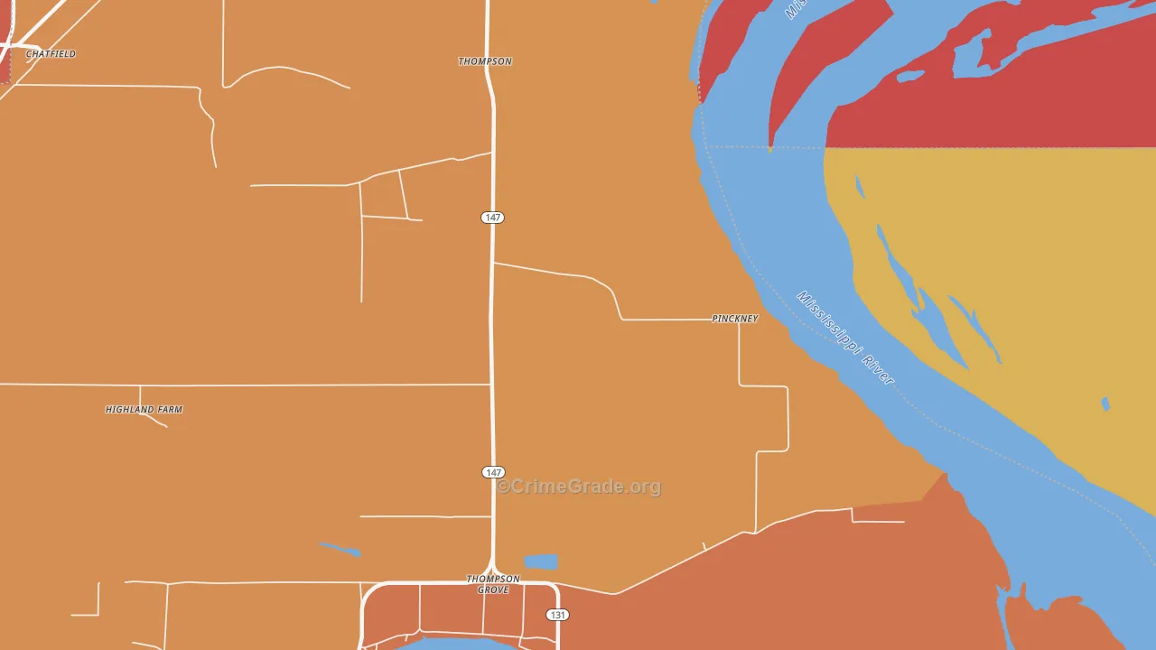 Pinckney, AR Map of Assault Rates