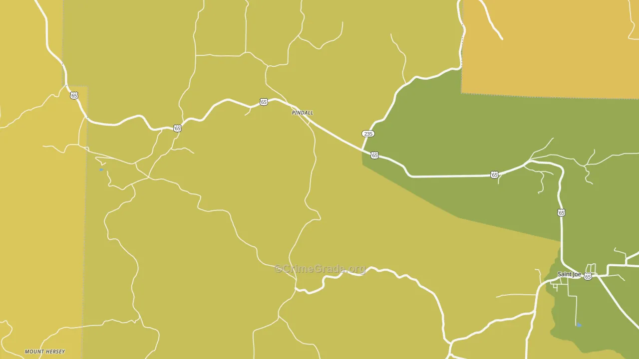 Pindall, AR Map of Assault Rates