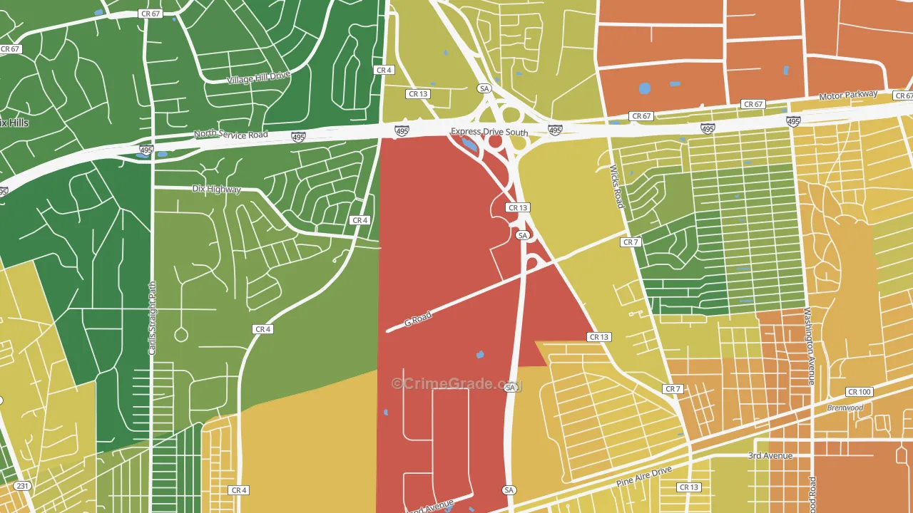 Pine Aire, NY Map of Assault Rates