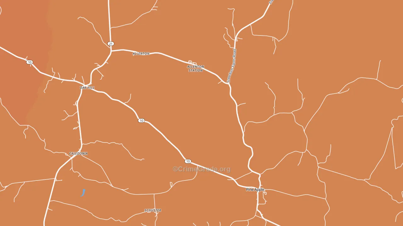 Pine Apple, AL Map of Assault Rates