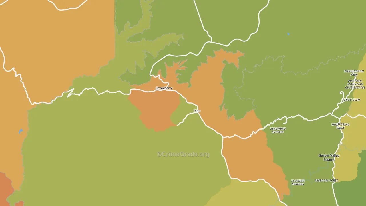 Pine, AZ Map of Assault Rates