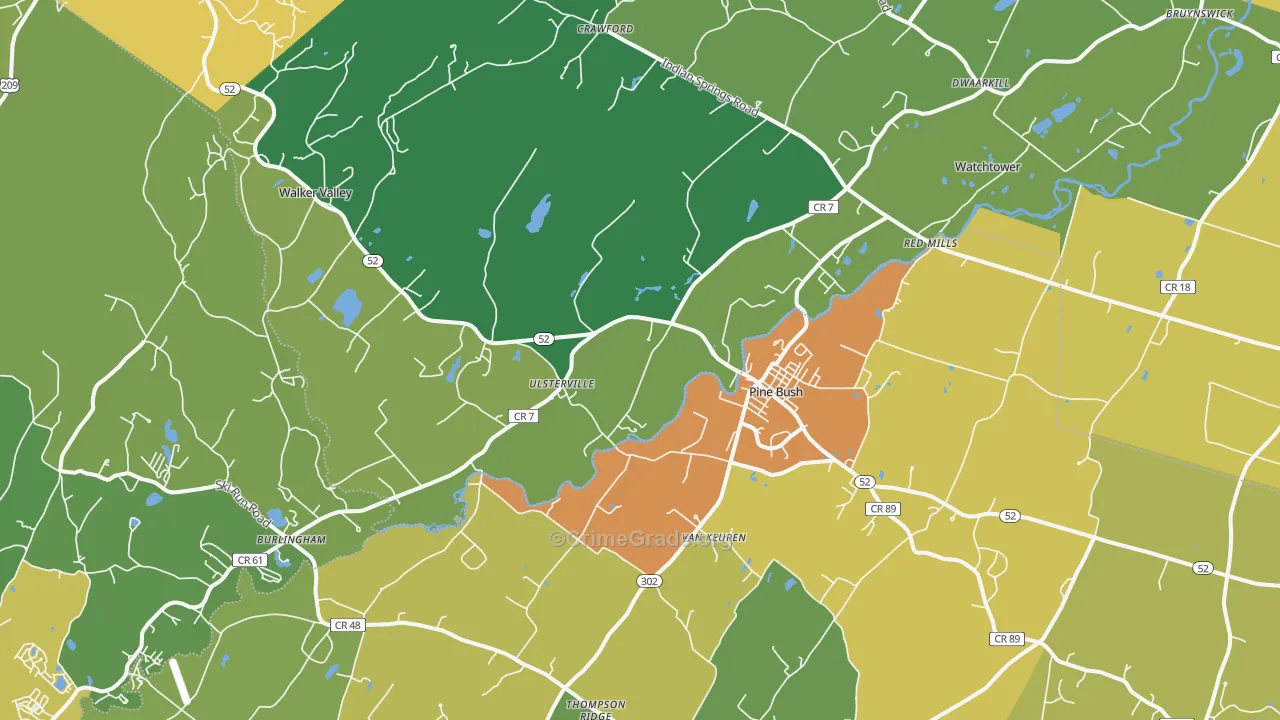 Pine Bush, NY Map of Assault Rates