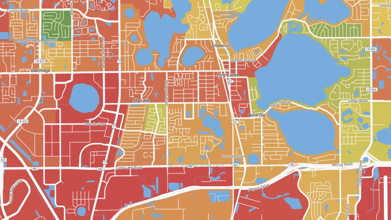 Pine Castle, FL Map of Assault Rates