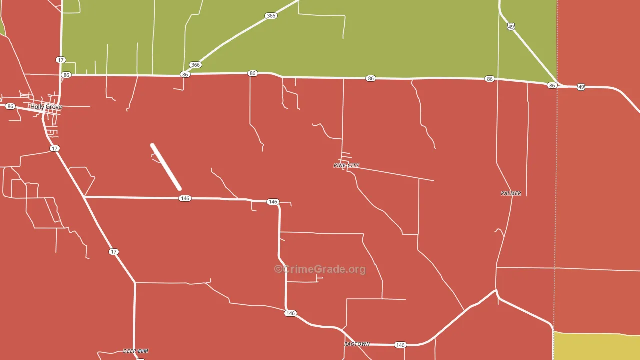 Pine City, AR Map of Assault Rates