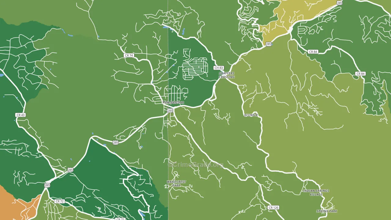 Pine, CO Map of Assault Rates