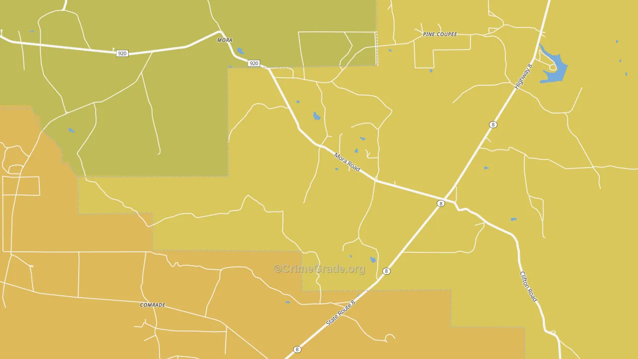 Pine Coupee, LA Map of Assault Rates