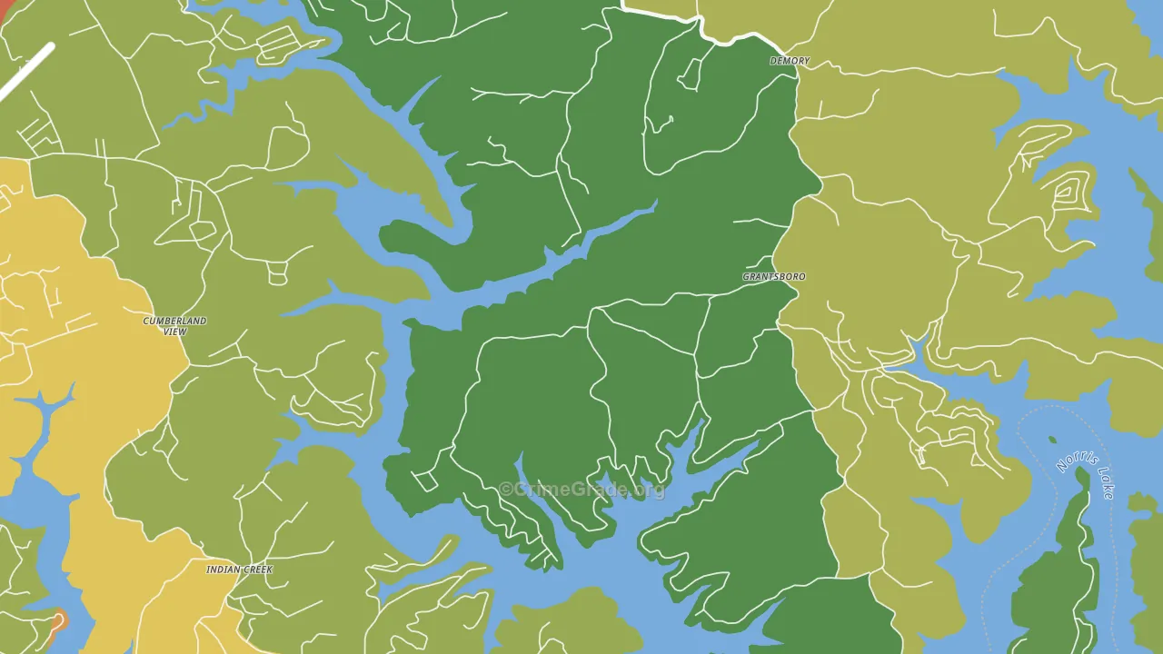 Pine Crest, TN Map of Assault Rates