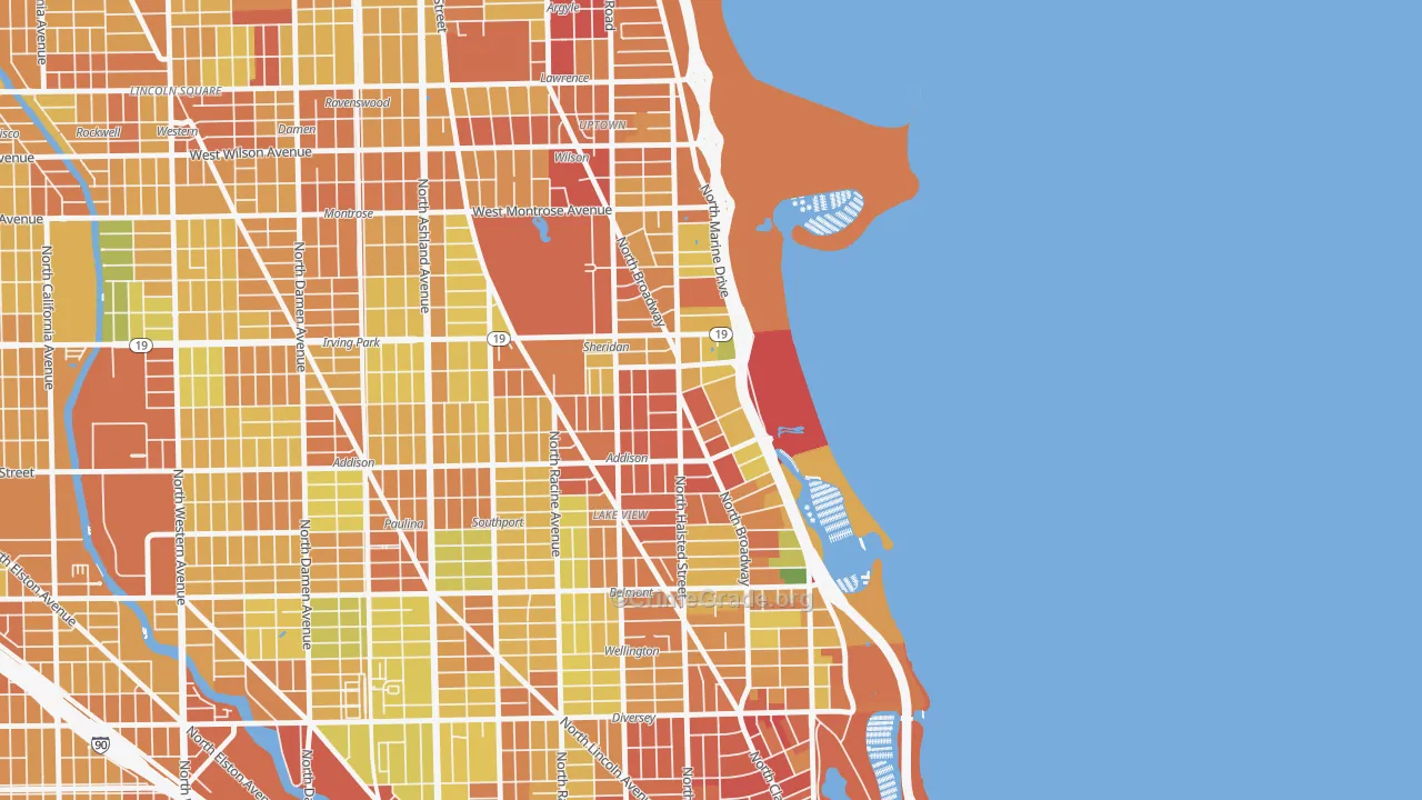 Pine Grove, Chicago, IL Map of Assault Rates