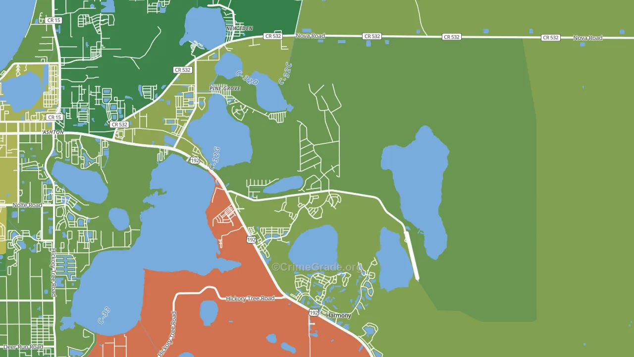 Pine Grove, FL Map of Assault Rates