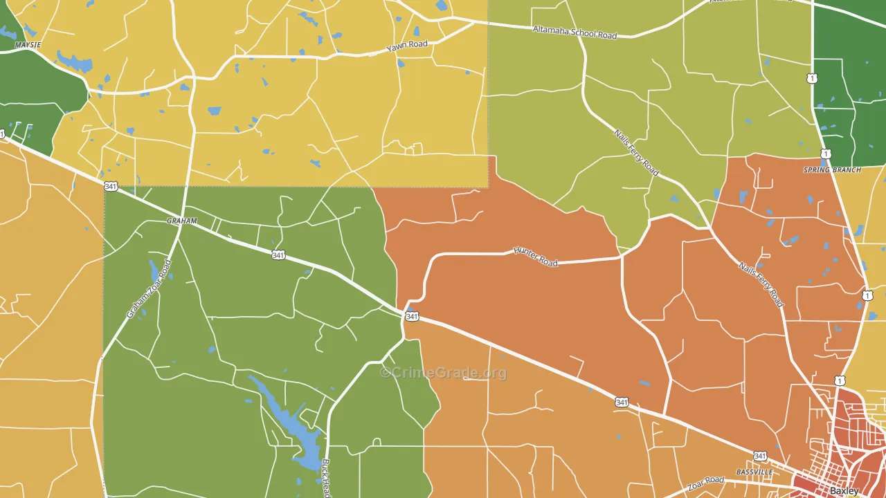 Pine Grove, GA Map of Assault Rates