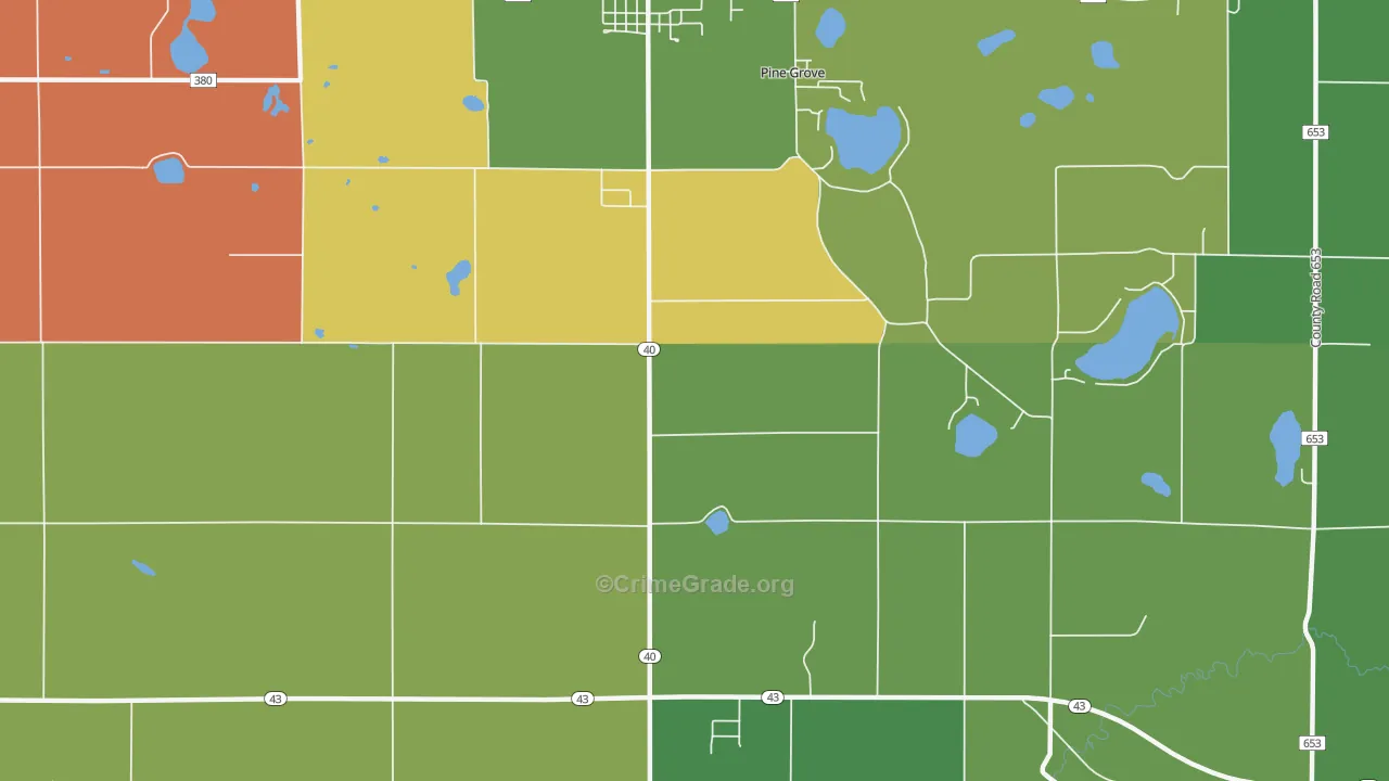 Pine Grove, MI Map of Assault Rates
