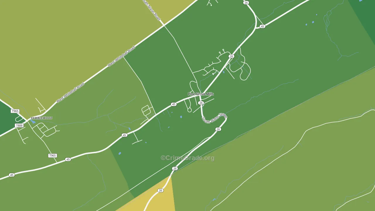 Pine Grove Mills, PA Map of Assault Rates