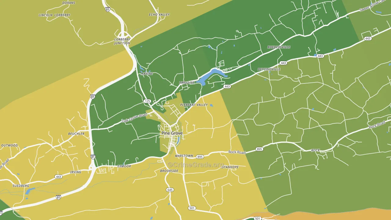 Pine Grove, PA Map of Assault Rates