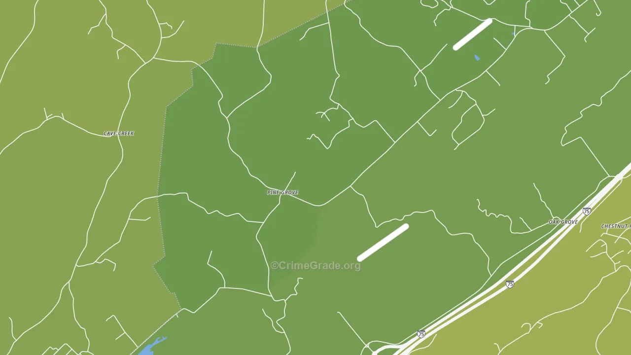 Pine Grove, TN Map of Assault Rates