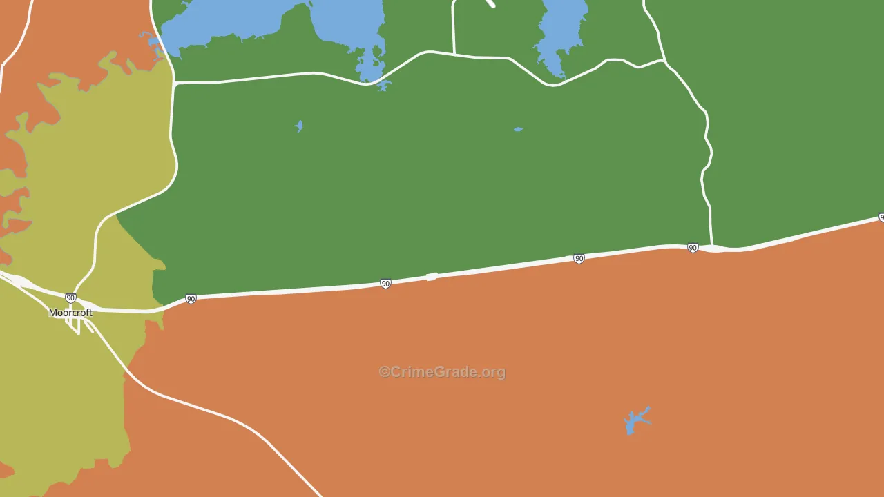 Pine Haven, WY Map of Assault Rates