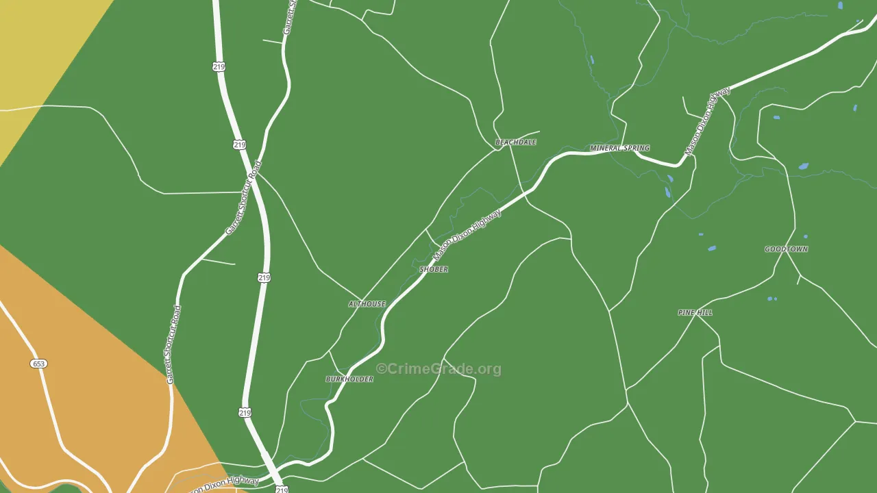 Pine Hill, PA Map of Assault Rates