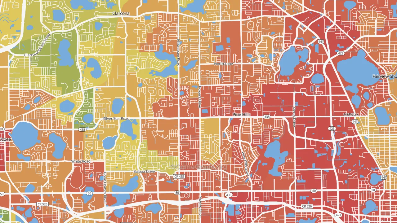 Pine Hills, FL Map of Assault Rates