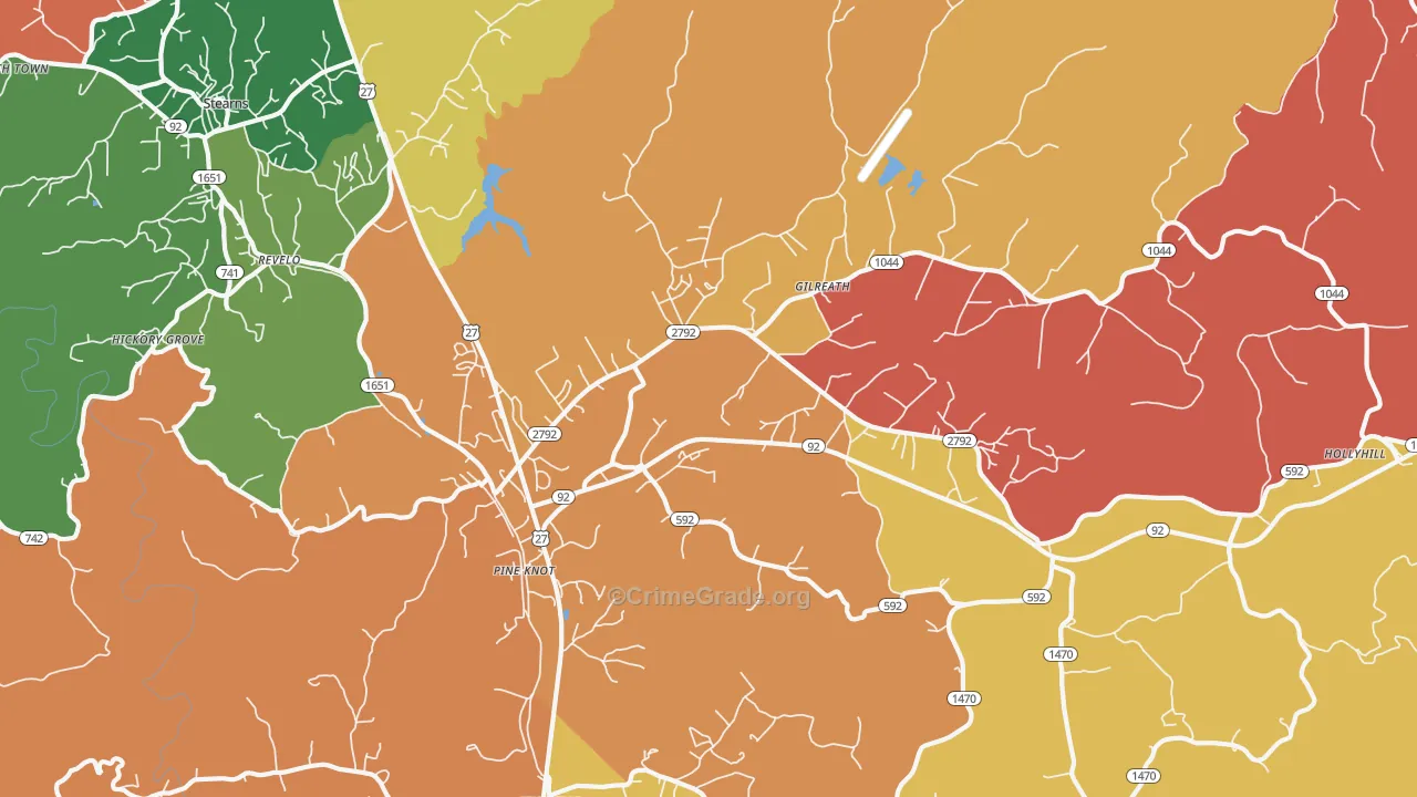 Pine Knot, KY Map of Assault Rates