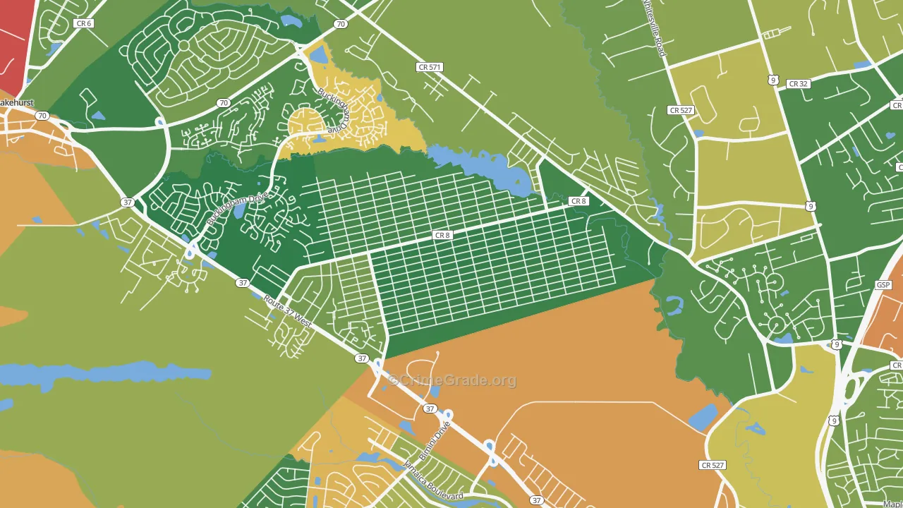 Pine Lake Park, NJ Map of Assault Rates