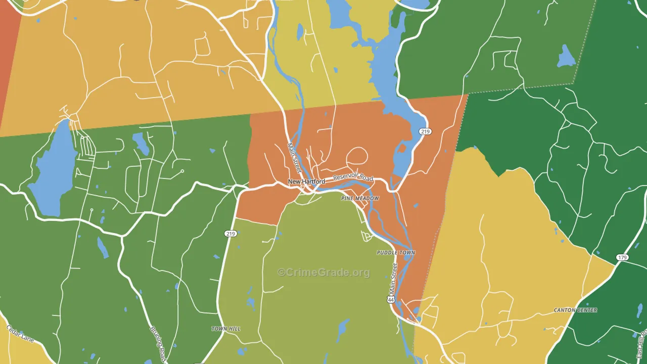 Pine Meadow, CT Map of Assault Rates