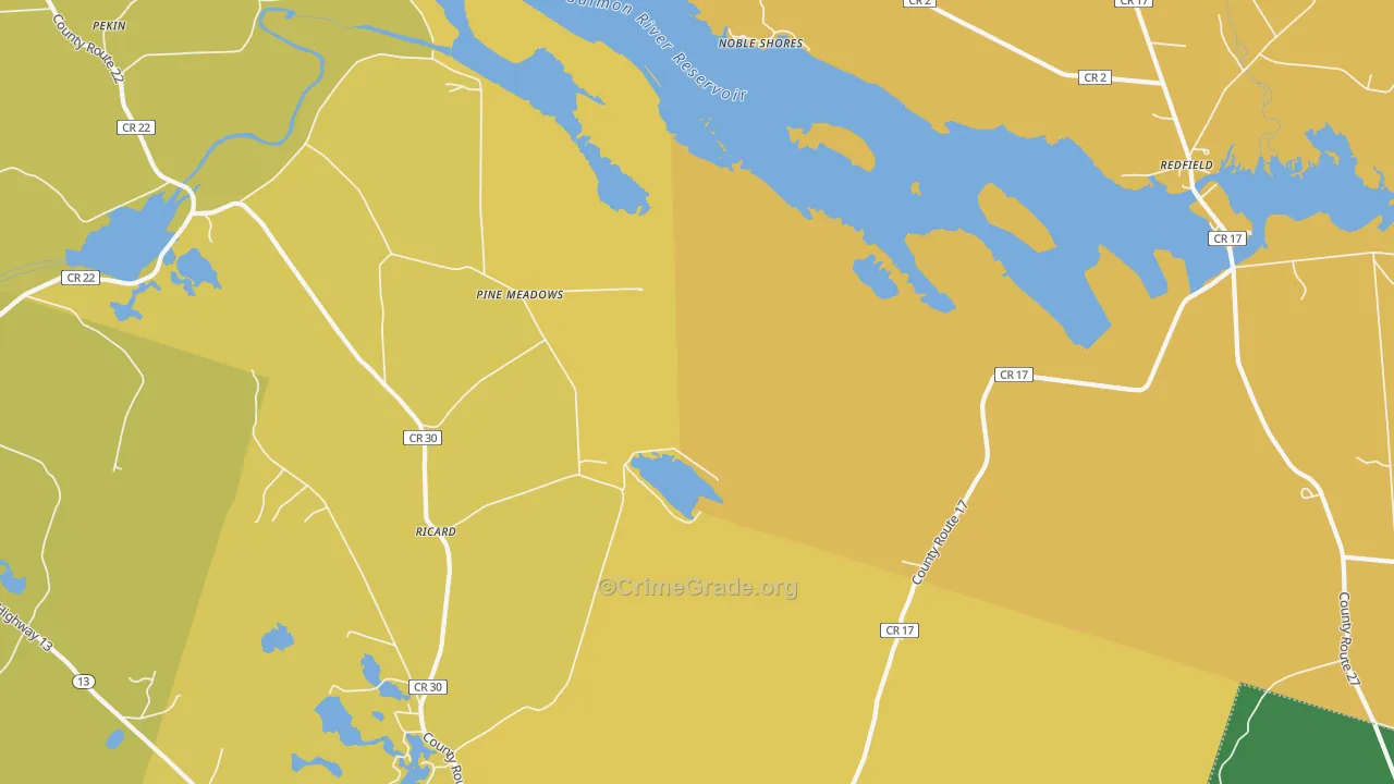 Pine Meadows, NY Map of Assault Rates