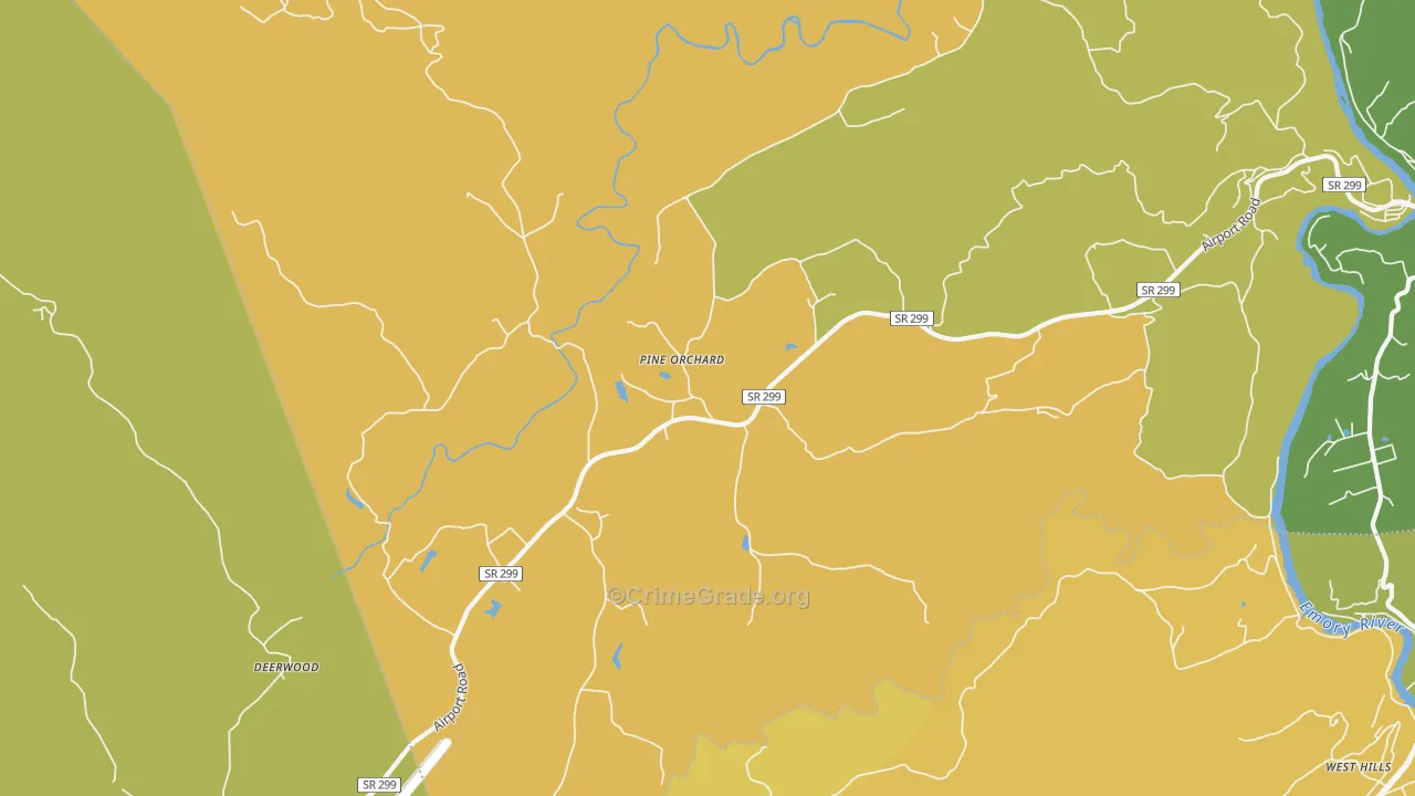 Pine Orchard, TN Map of Assault Rates