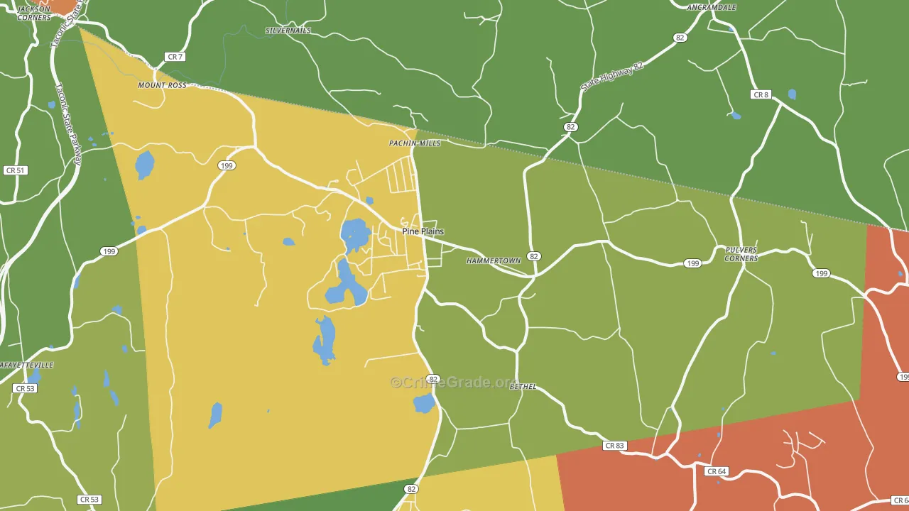 Pine Plains, NY Map of Assault Rates