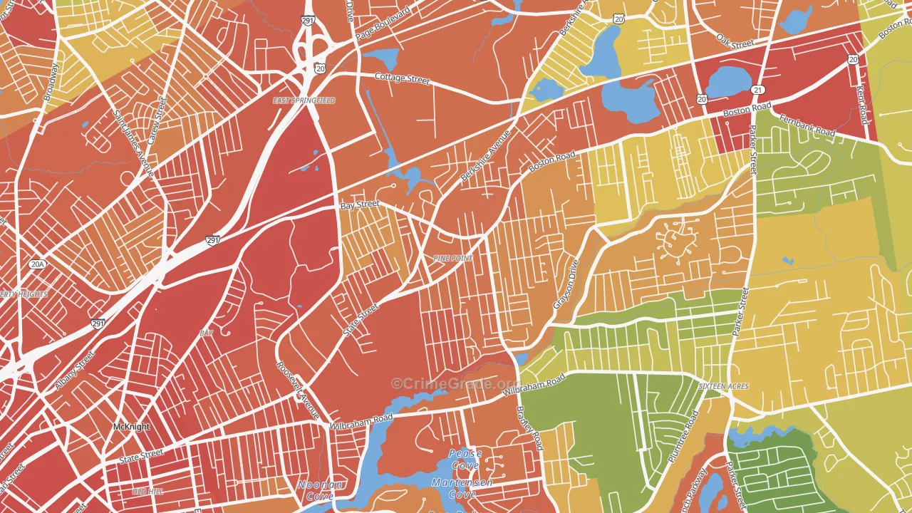 Pine Point, Springfield, MA Map of Assault Rates